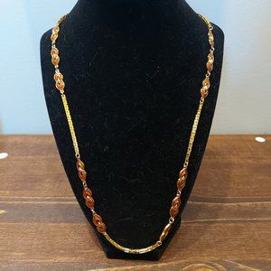 Vintage D'Orlan Brown Leaf Necklace